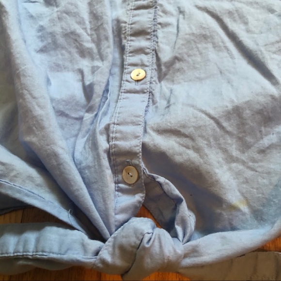 Blue front tie Tank Top - Picture 3 of 3